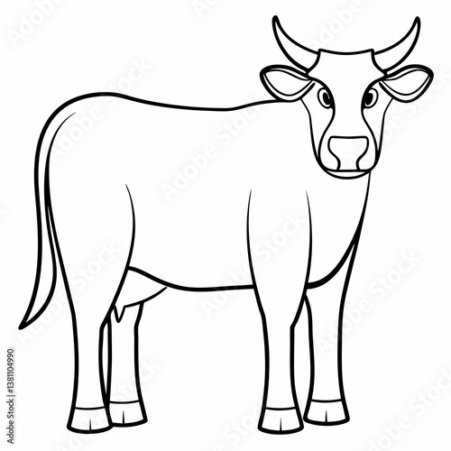 vector illustration of a cow