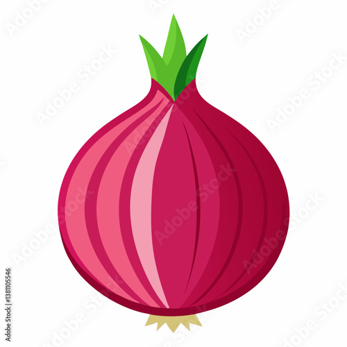 red onion on white background
