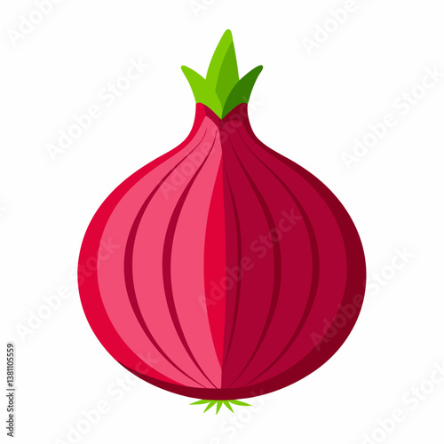 red onion on white background
