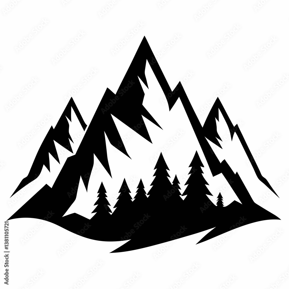 Obraz premium vector illustration of mountains