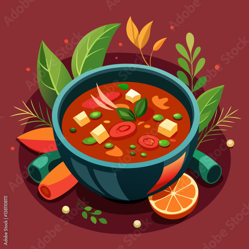vegetable soup in a bowl