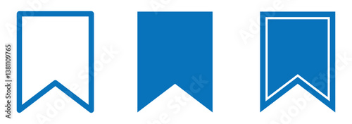 Bookmark icon set in outline and glyph style with sharp and rounded corners, collection bookmark signs. favourite sign.