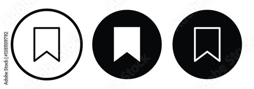 Bookmark icon set in outline and glyph style with sharp and rounded corners, collection bookmark signs. favourite sign.