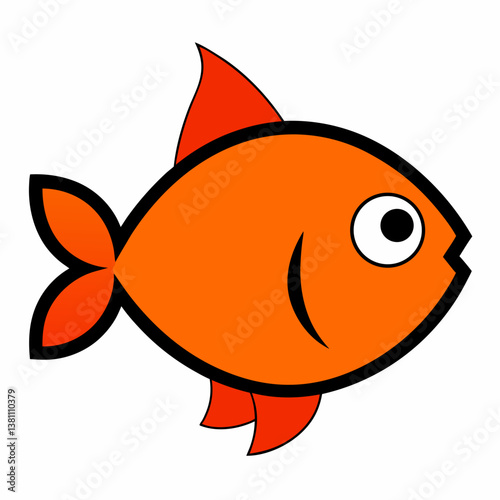 vector illustration of a goldfish