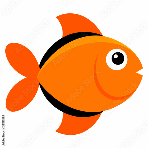 cartoon goldfish vector illustration