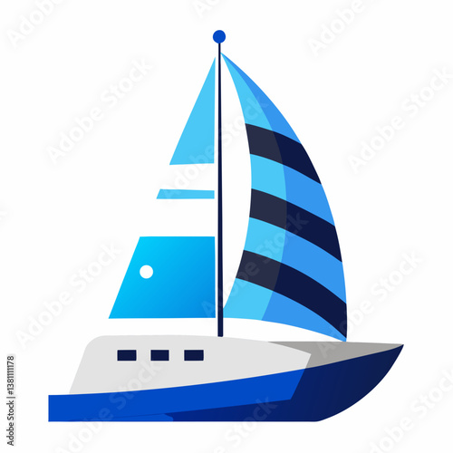 boat on white background
