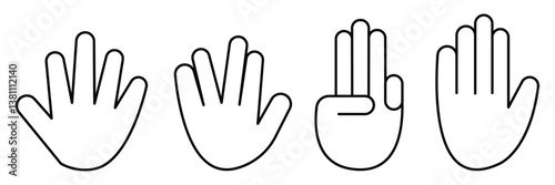 Human Hand Icons Set In Flat Style Vector Illustration. hand gesture icon. flat style.