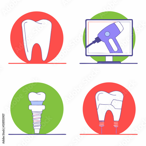 dental icons set