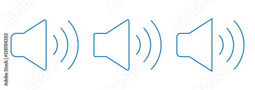 volume icon. Speaker sound symbols. Volume icon set. Sound control icons