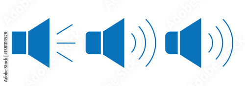 volume icon. Speaker sound symbols. Volume icon set. Sound control icons