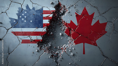 Trade relations between the United States and Canada, reflecting the international economic situation and cross-border dynamics.
