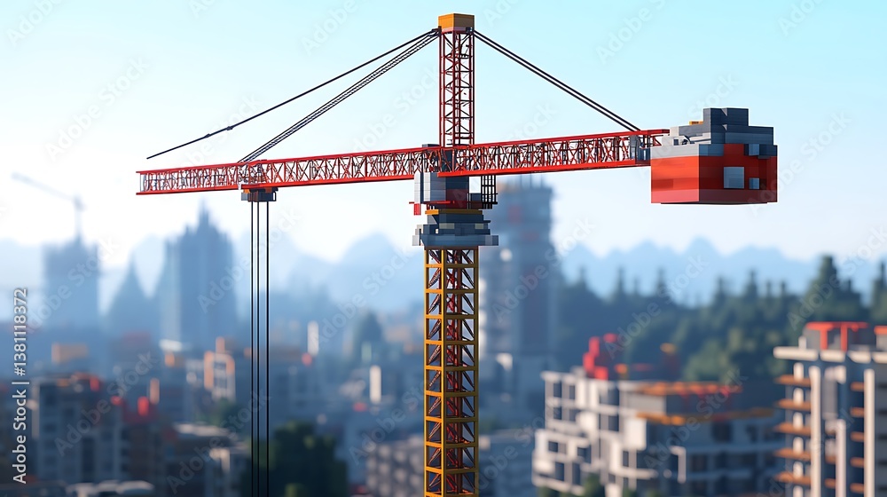 Highly Detailed Image of a Construction Site Featuring a Large Crane Highly Detailed Image of a Construction Site Featuring a Large Crane