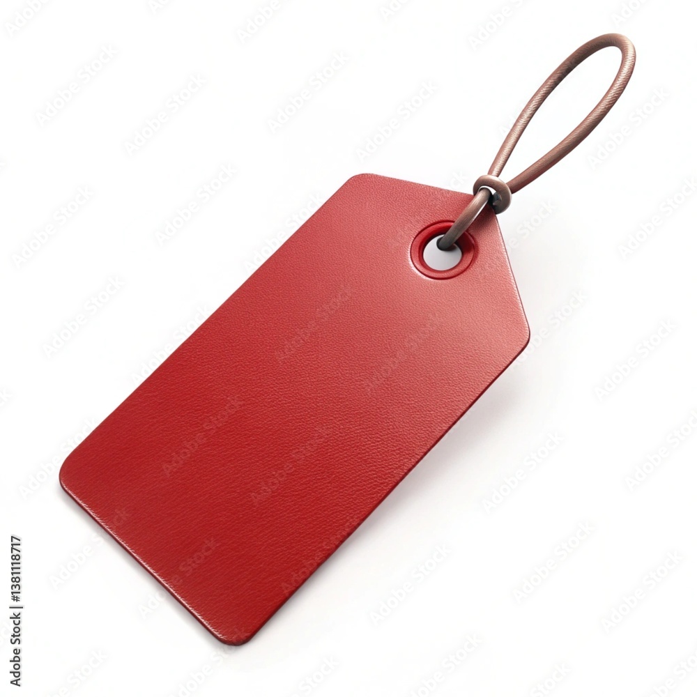 Fototapeta premium Crimson tag isolated on white background