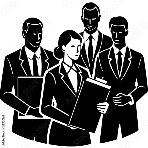 A high-quality vector illustration showcasing a business planning team, ideal for AI graphics design projects, presentations, and digital products.