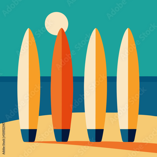surfboards on the beach