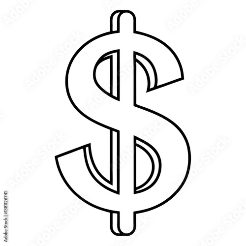 dollar sign on white background