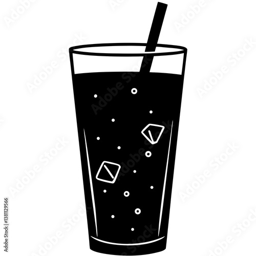 glass of cola with ice