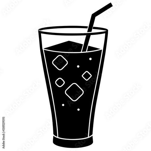 glass of cola with ice