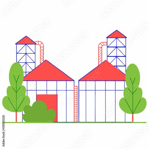 vector illustration of a farm house