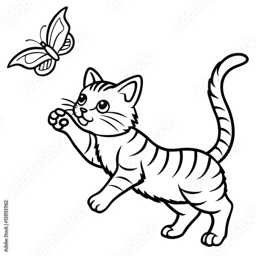 cat with a butterfly