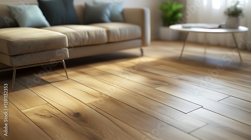 Elegant Living Room with Solid Wood Flooring and Modern Decor