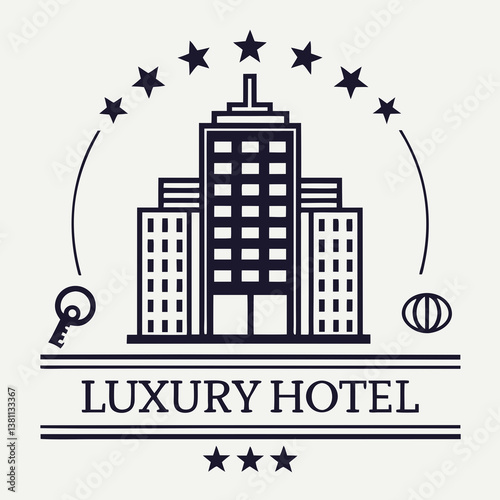 vector illustration of a city & luxury hotel