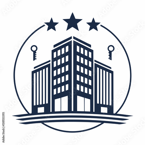 vector illustration of a city & luxury hotel