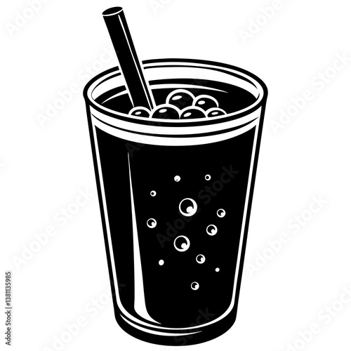 vector illustration of a glass of cola