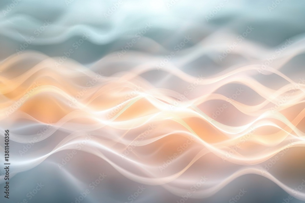 Obraz premium Flowing waves of light create a soft and calming background pattern