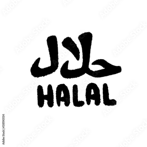Photography halal food and islam food png cartoon cute handwrite kid and doodle line outline