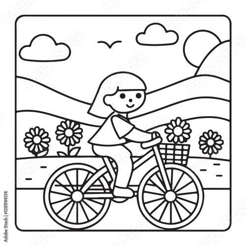 Summer Coloring Pages, bold & easy coloring page, summer background, summer food, Summer vacation, Hand drawn coloring page, Summer set of icons, Travel, beach, summer holidays, Vector illustration