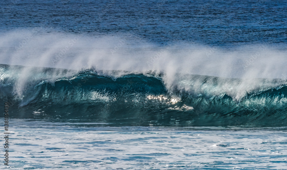 Colorful Large Wave Banzai Pipeline North Shore Oahu Hawaii