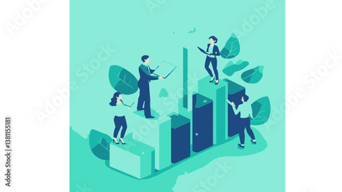 business team flat vector