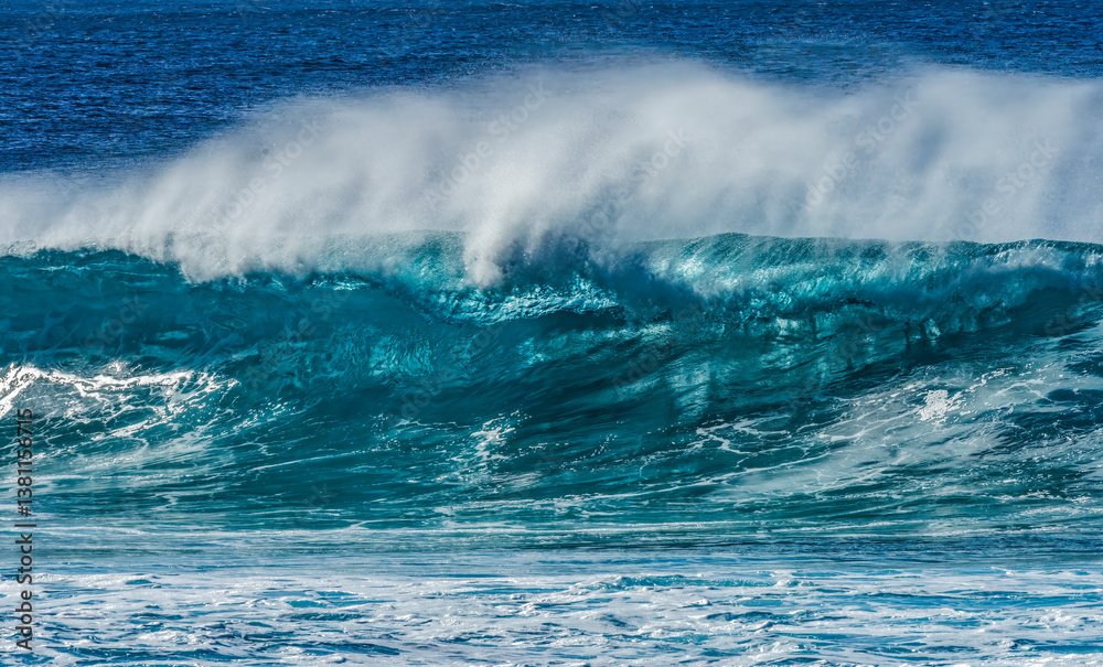 Colorful Large Wave Banzai Pipeline North Shore Oahu Hawaii
