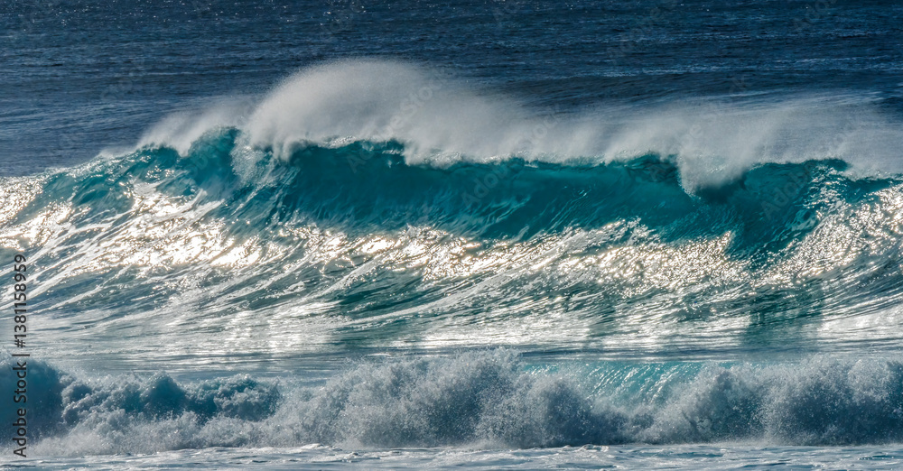 Colorful Large Wave Banzai Pipeline North Shore Oahu Hawaii