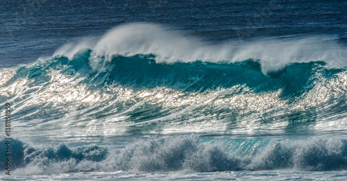 Obraz na płótnie Colorful Large Wave Banzai Pipeline North Shore Oahu Hawaii w salonie