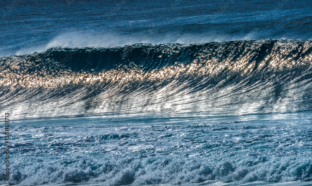 Colorful Large Wave Banzai Pipeline North Shore Oahu Hawaii