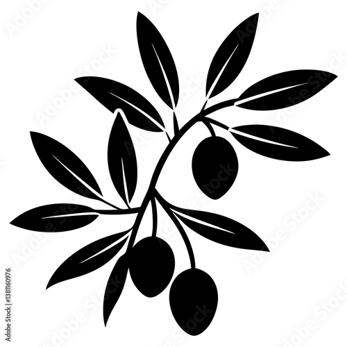 black olives with leaves