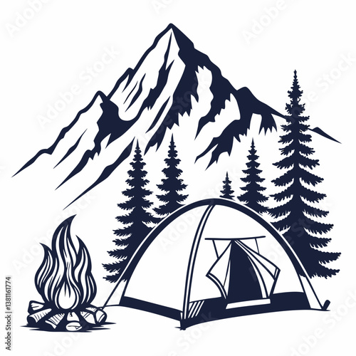 camping in the mountains