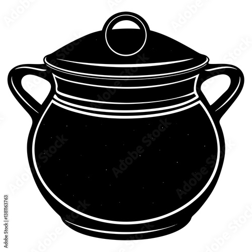 clay pot isolated on white background