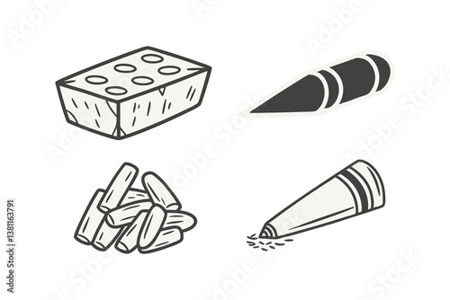 set of different types of dices