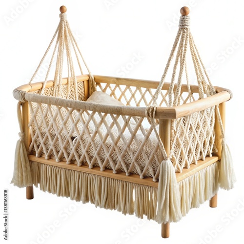 Baby Bed Macrame Isolated