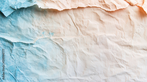 Wallpaper Mural Vintage paper texture with pastel blue and peach tones creates soft, calming background. crumpled surface adds depth and character, perfect for various design projects Torontodigital.ca