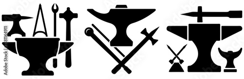  Blacksmith Tool Silhouette Vector Art