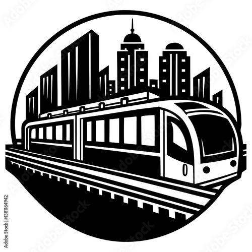 vector illustration of a tram