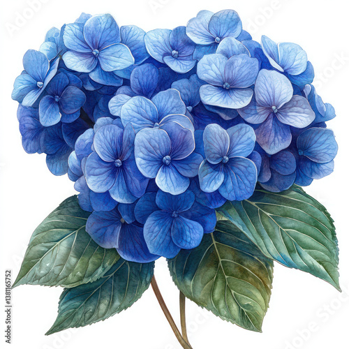 A Breathtaking Bouquet Of Vibrant Blue Hydrangeas, Bursting With Summers Lush Beauty And Delicate Watercolor Detail Isolated on Transparent Background