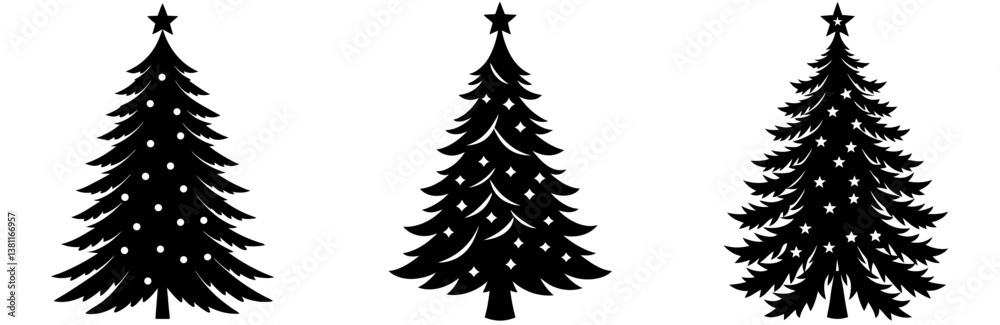 Obraz premium Christmas Tree Silhouette Vector Art