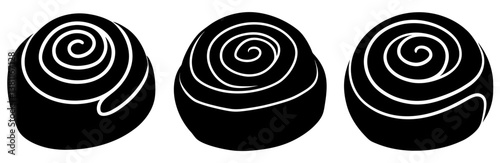 Cinnamon Bun Silhouette Vector Art