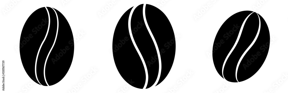 Coffee Bean Silhouette Vector Art Coffee Bean Silhouette Vector Art