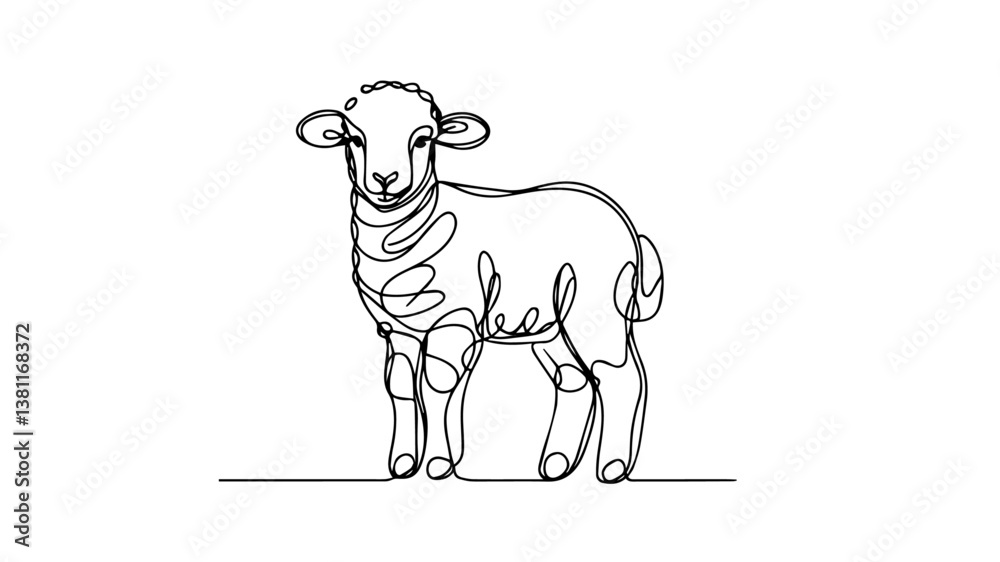 lamb one continuous line drawing lamb one continuous line drawing